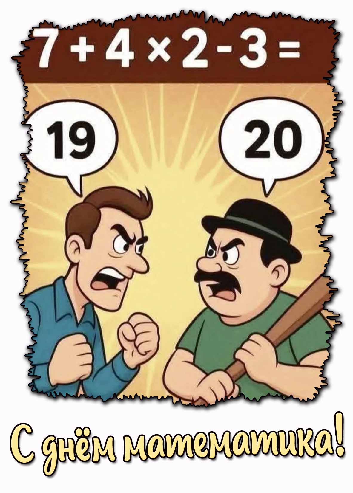 С днём математика! - прикольная открытка с задачкой
