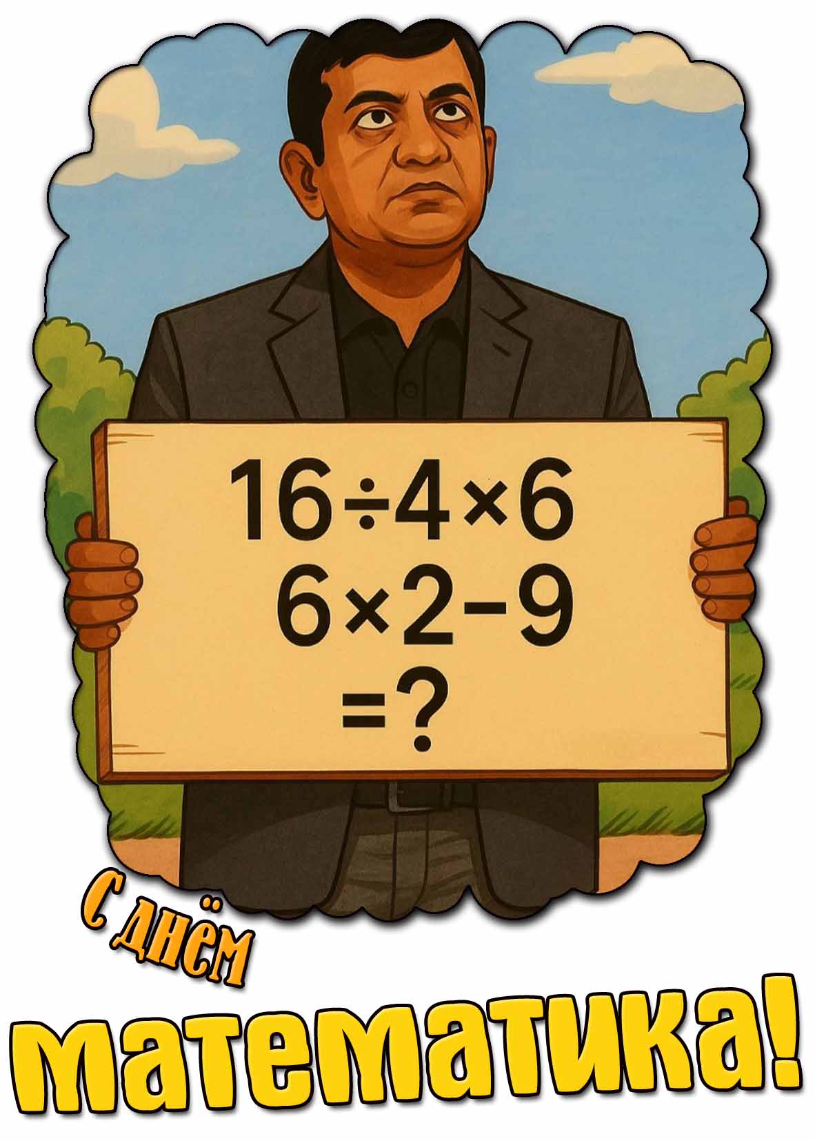 С днём математика! - картинка с задачкой