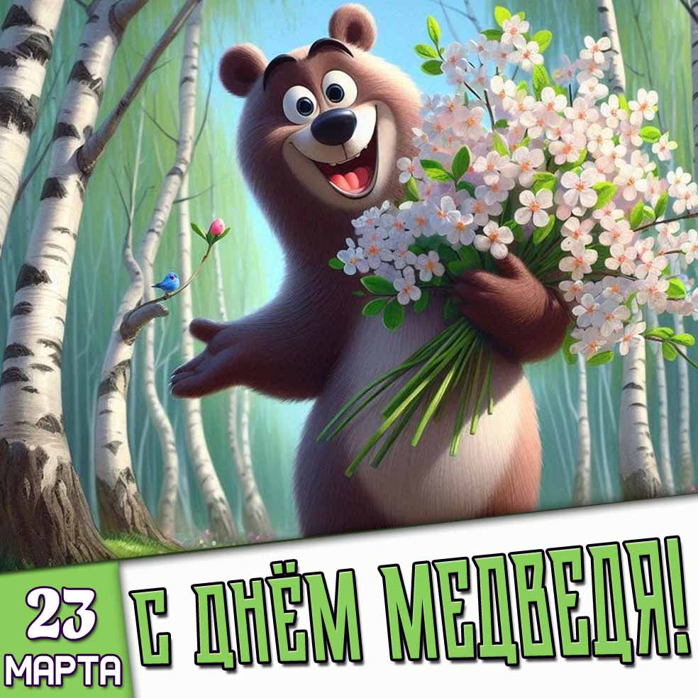 Картинка 23 марта - с днём медведя!