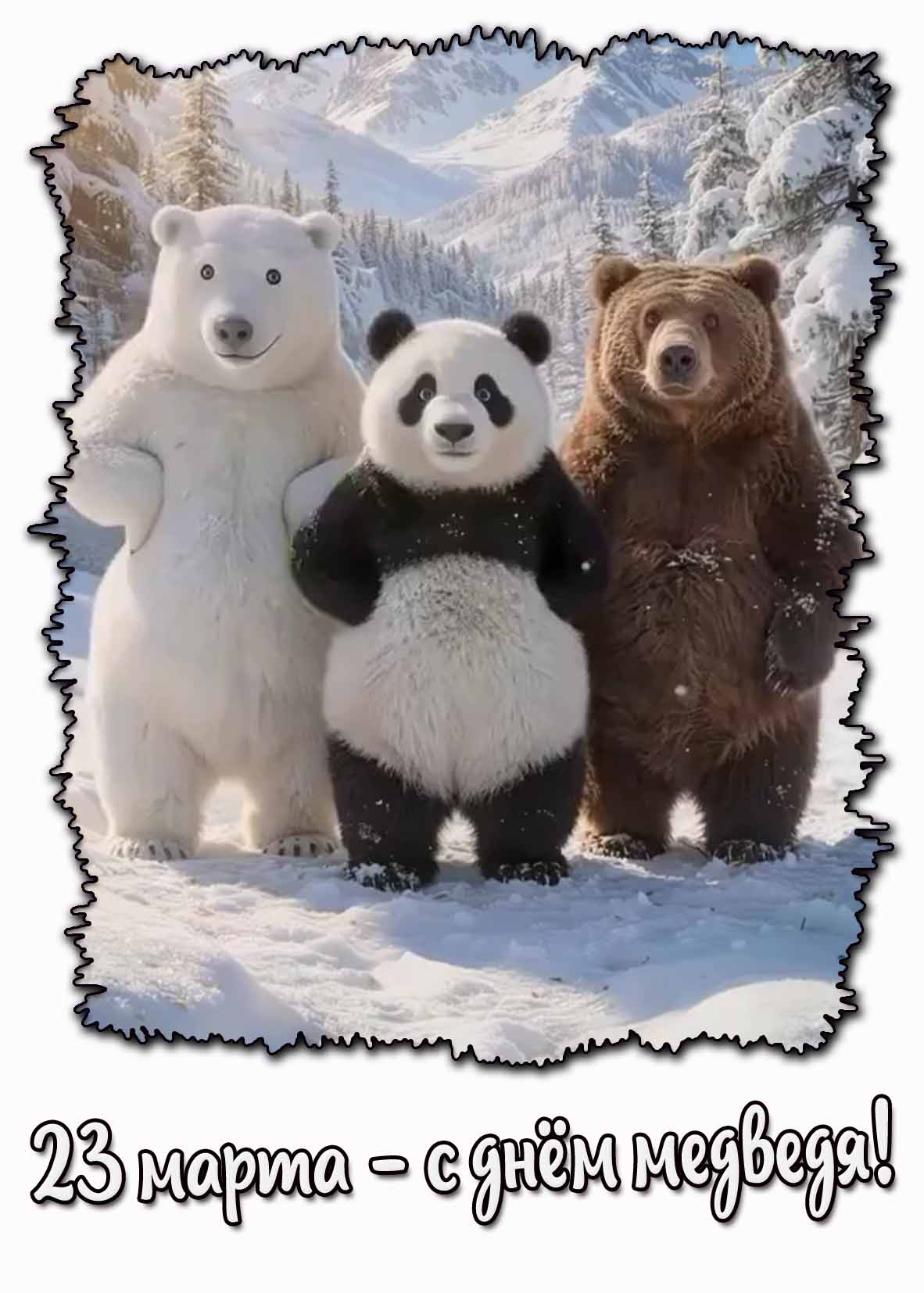 Прикольная картинка "23 марта - с днём медведя!"