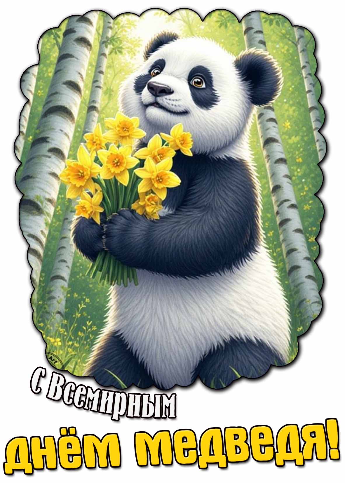 С Всемирным днём медведя! - картинка с пандой