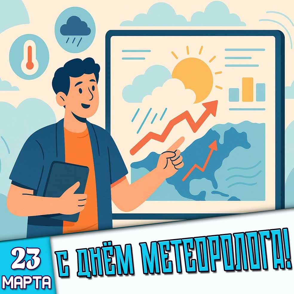Открытка 23 марта - с днём метеоролога!