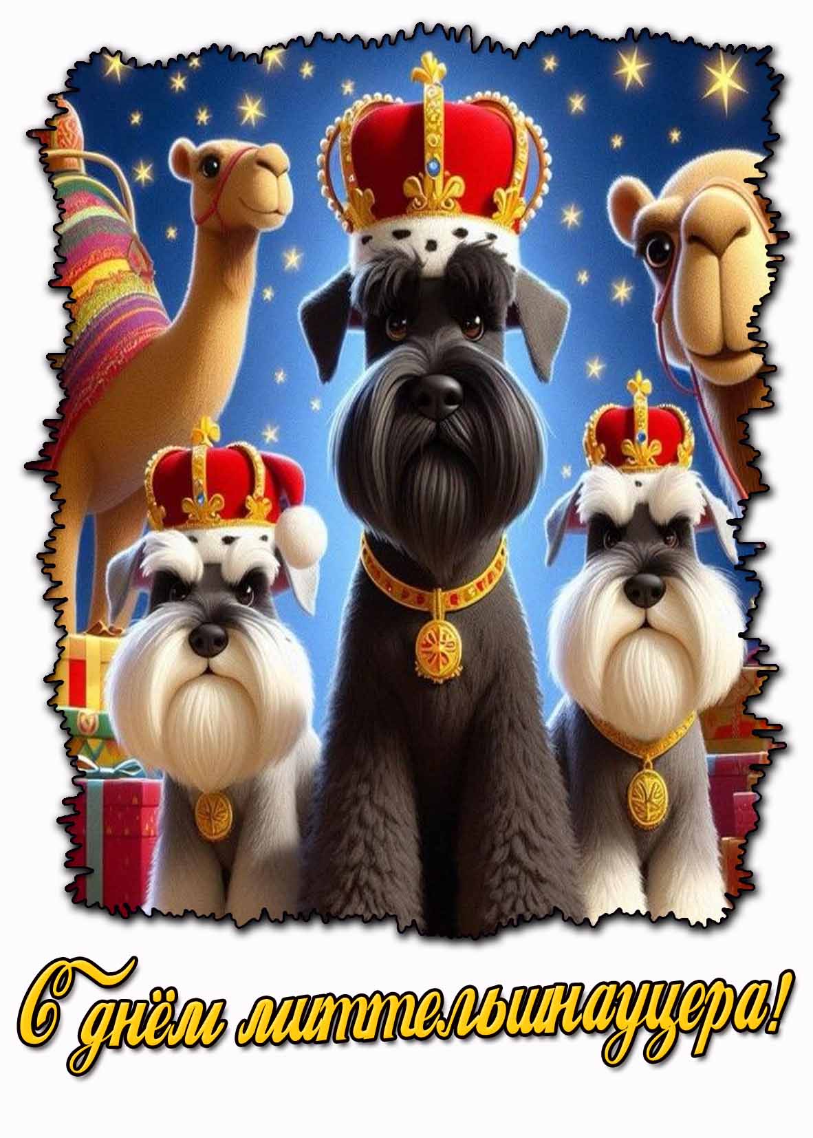 Прикольная картинка с днём миттельшнауцера