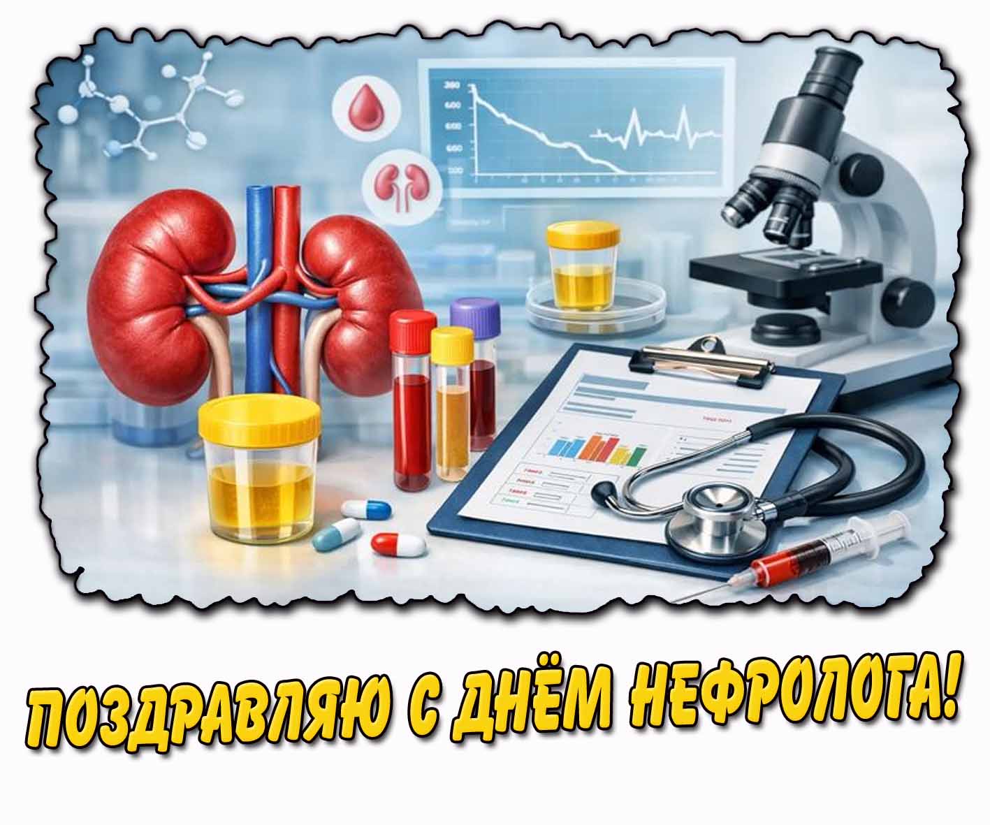 Открытка "Поздравляю с днём нефролога!"