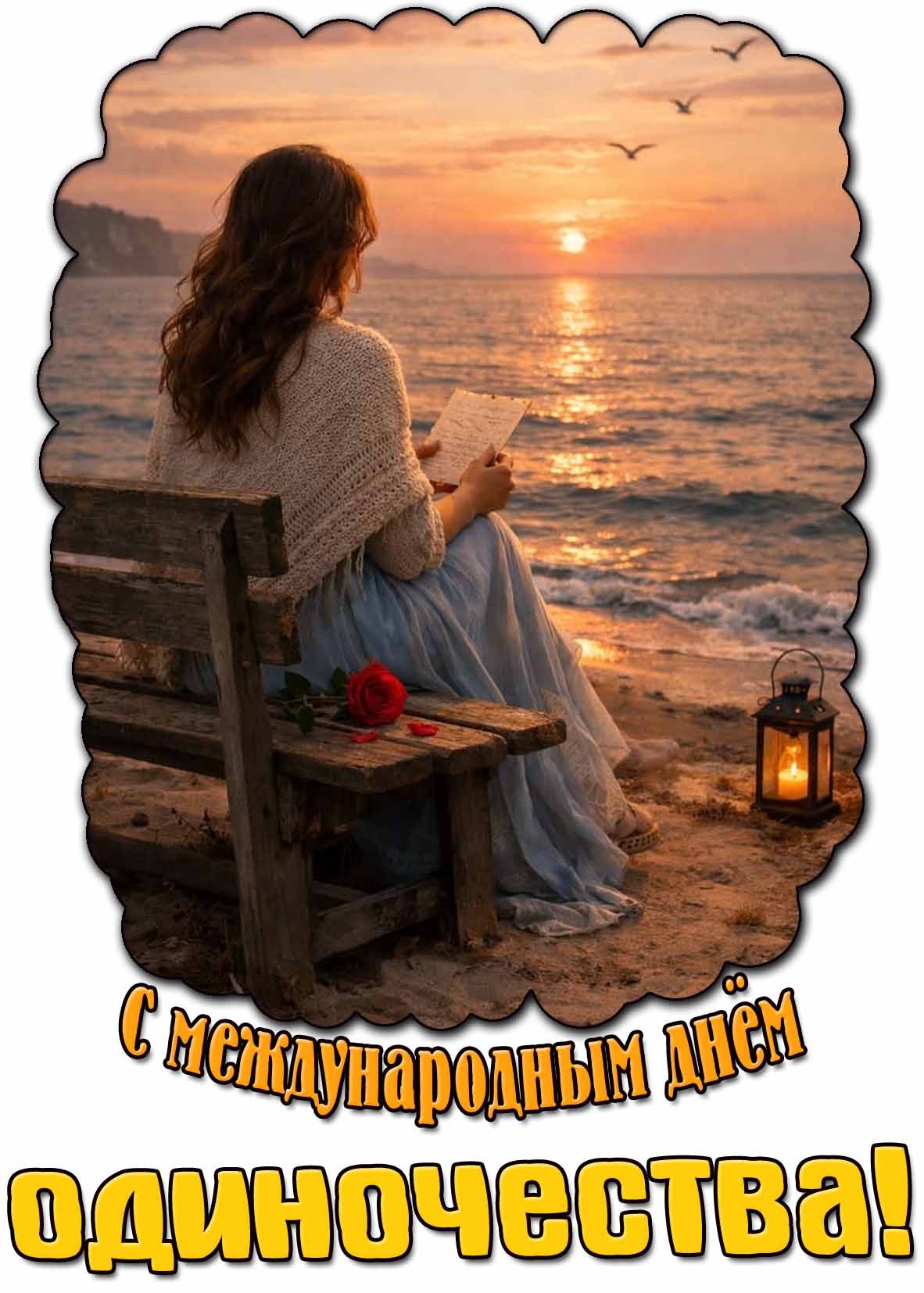 С Международным днём одиночества! - открытка для женщины