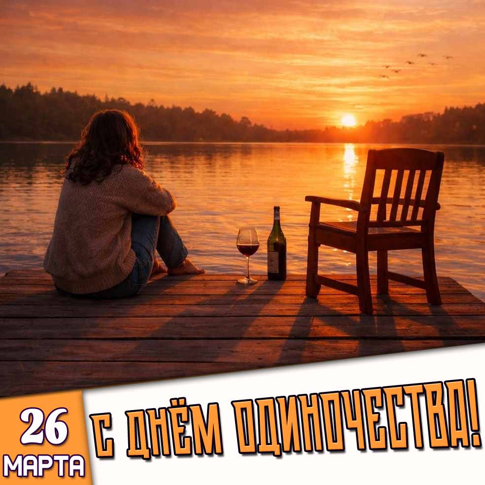 Открытка 26 марта - с днём одиночества!
