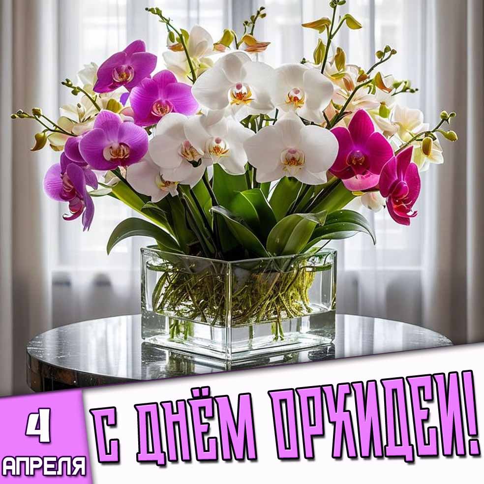 Картинка 4 апреля - с днём орхидеи!