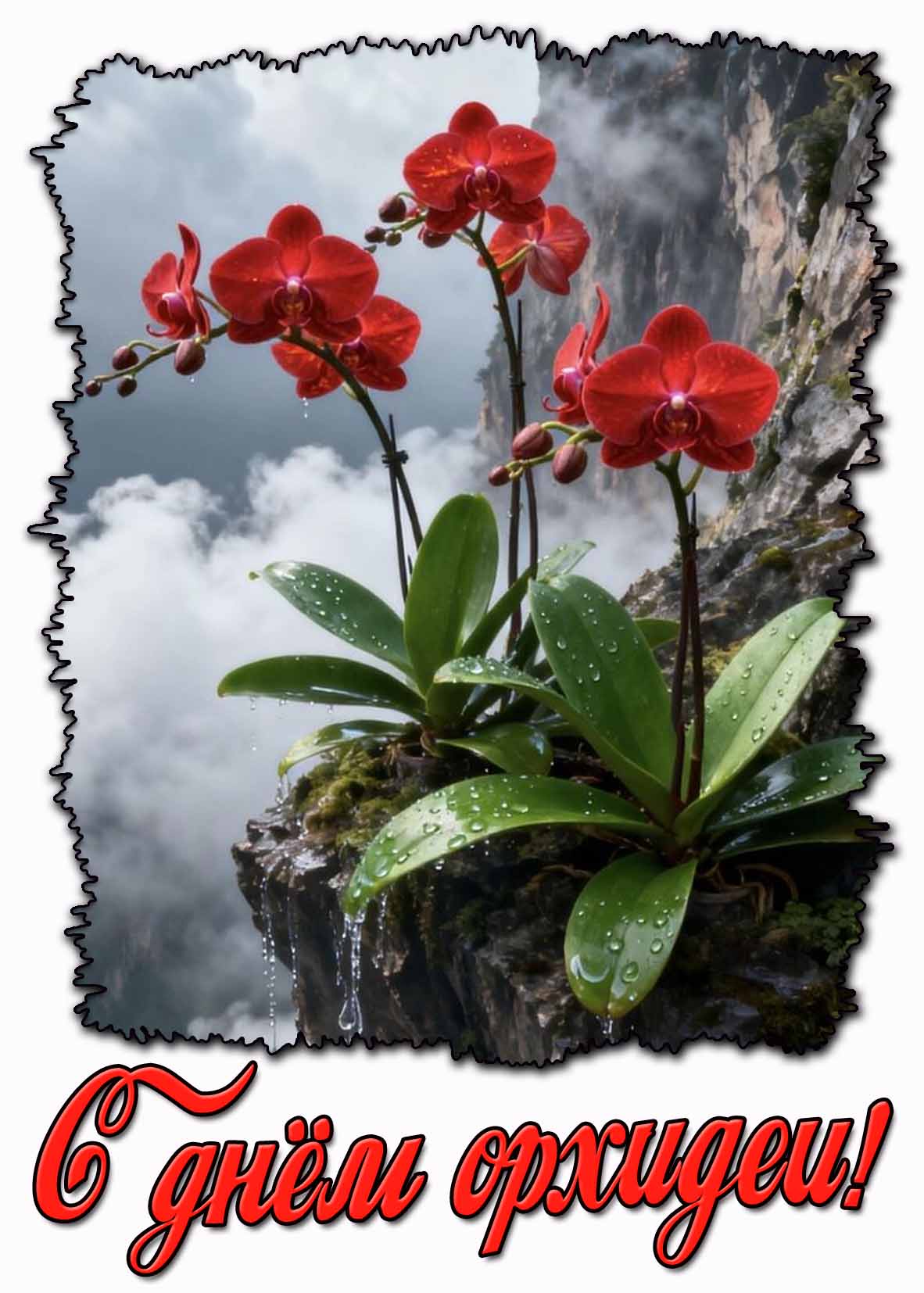 С днём орхидеи! - красивая открытка