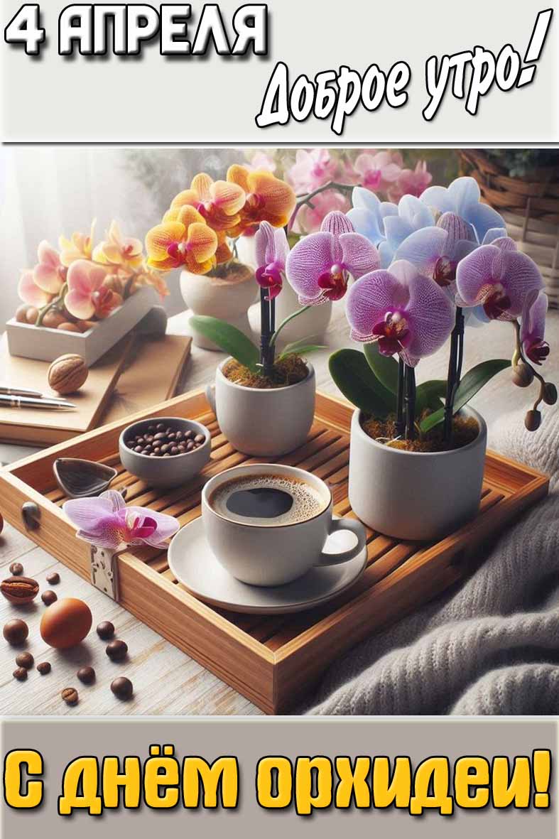 Картинка "4 апреля доброе утро! С днём орхидеи!"