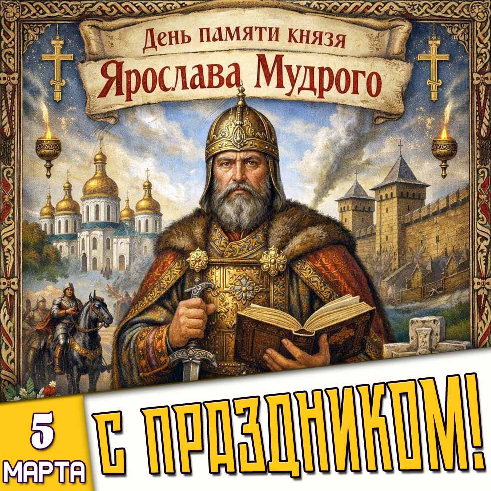 Картинка "5 марта - день памяти князя Ярослава Мудрого! С праздником!"
