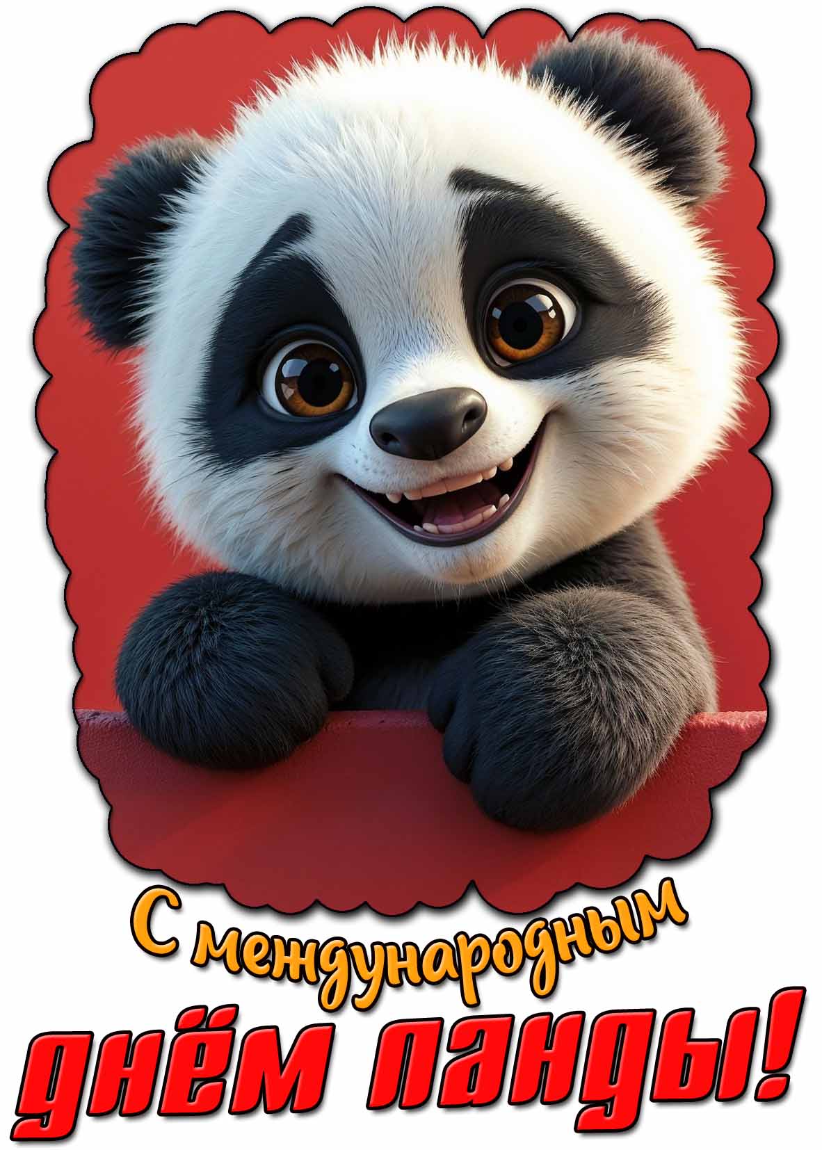 Открытка с Международным днём панды