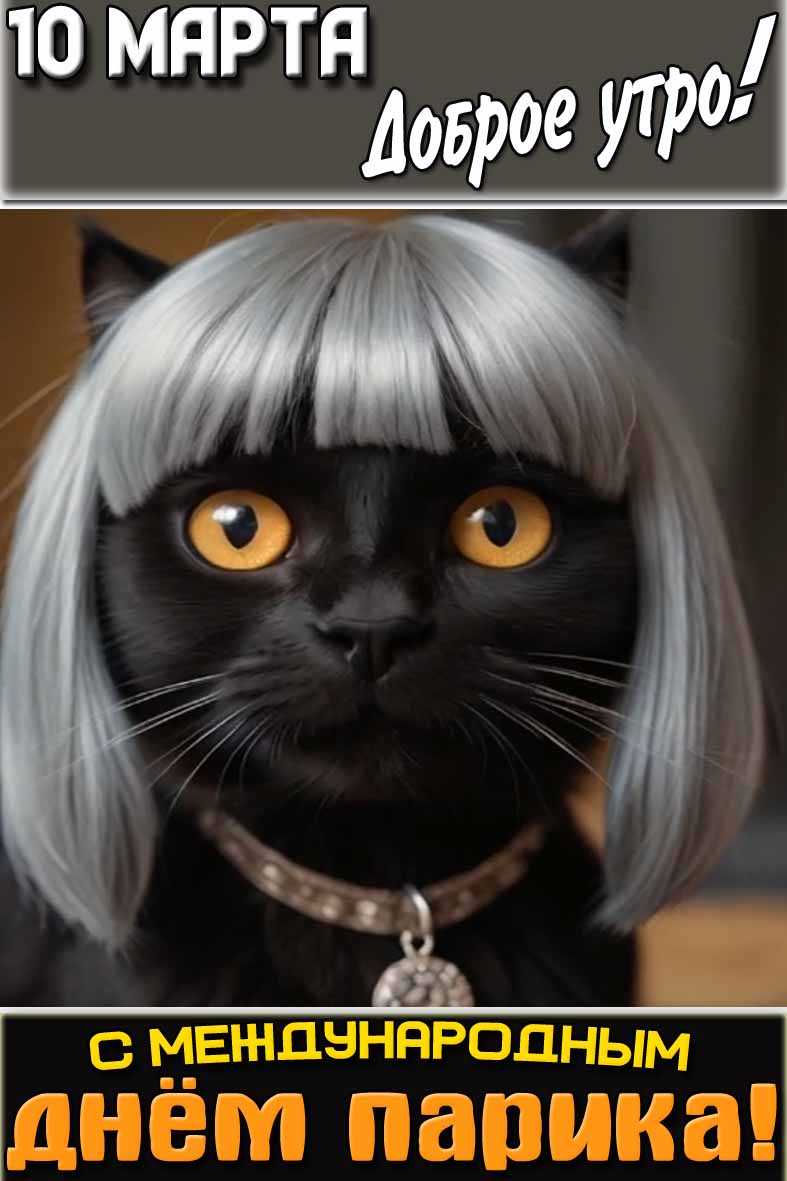 Картинка "10 марта доброе утро! С Международным днём парика!"