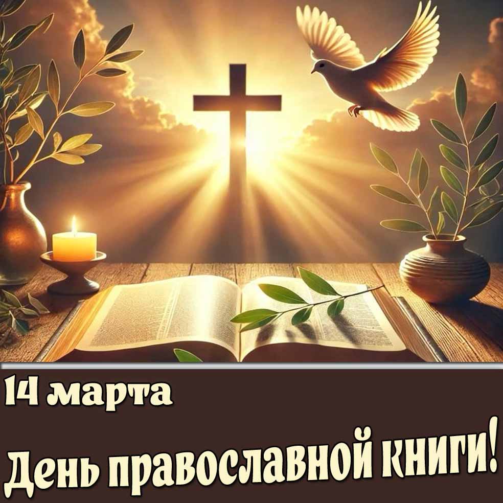 Открытка 14 марта - день православной книги!