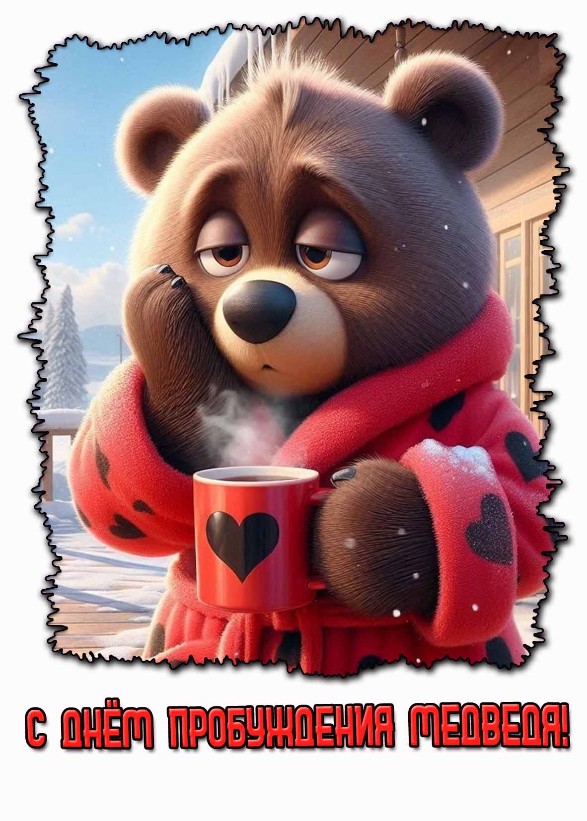 Смешная картинка с днём пробуждения медведя