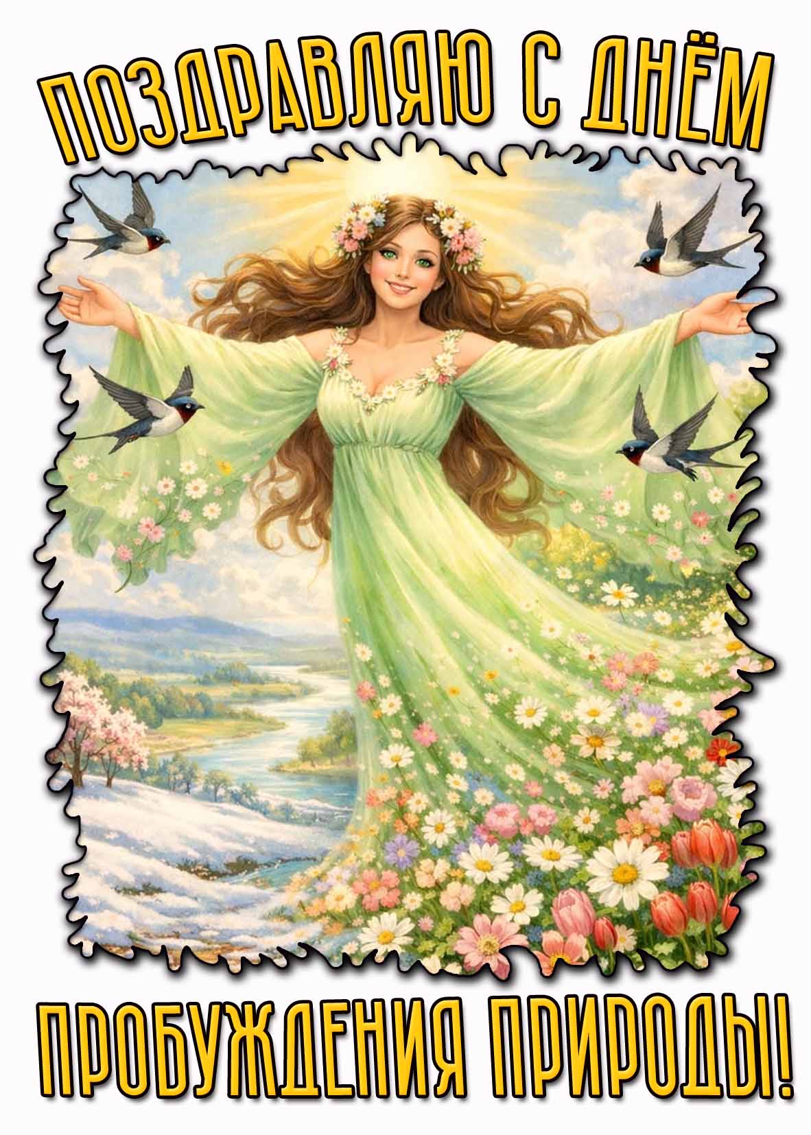 Красивая картинка "Поздравляю с днём пробуждения природы!"