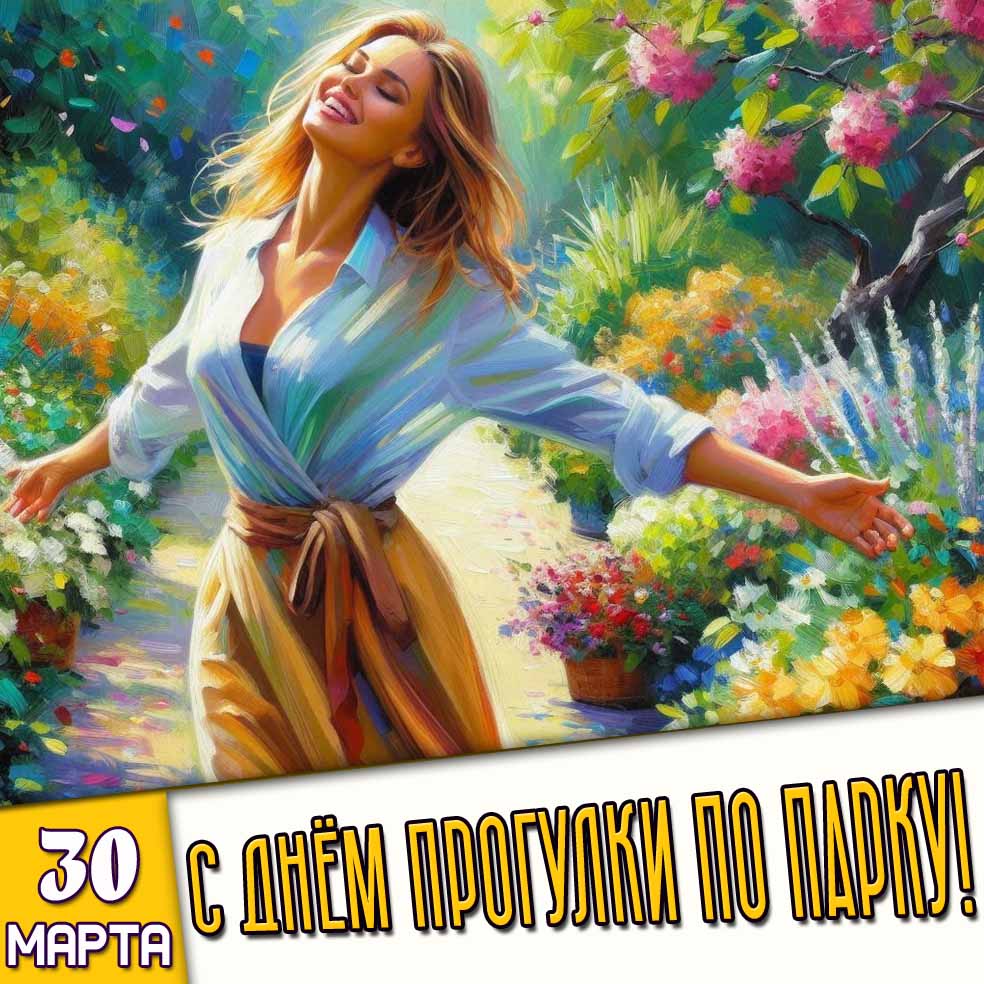 Картинка 30 марта - с днём прогулки по парку!