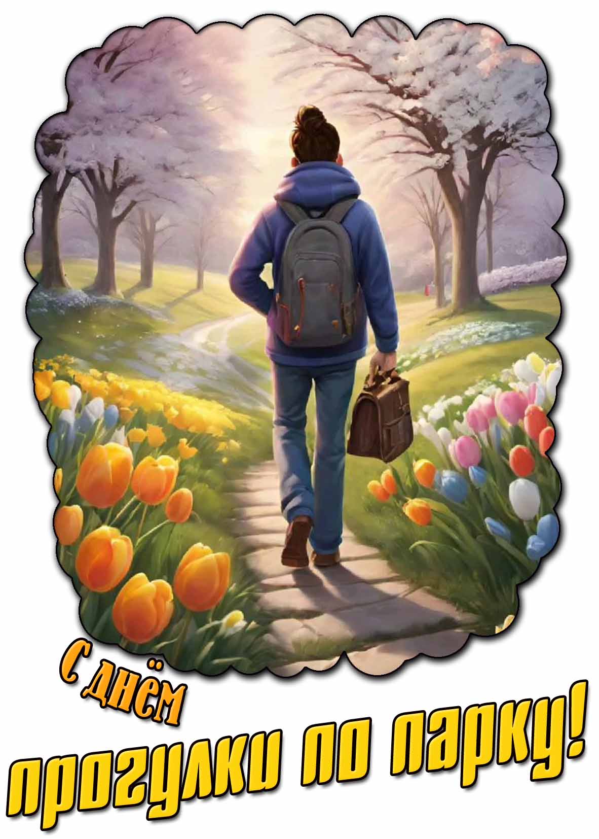 С днём прогулки по парку! - открытка для мужчины