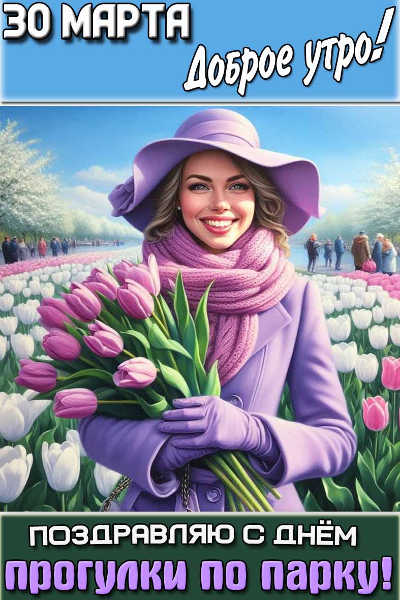 Картинка "30 марта доброе утро! Поздравляю с днём прогулки по парку!"