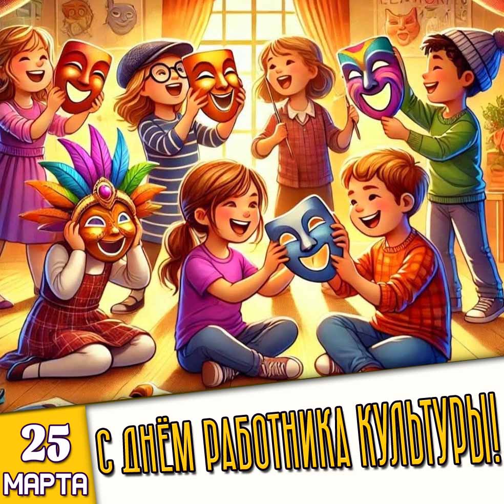 Детская картинка 25 марта - с днём работника культуры!