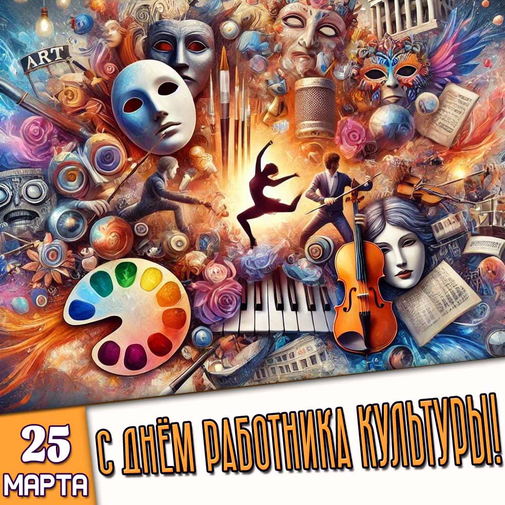 Открытка 25 марта - с днём работника культуры!