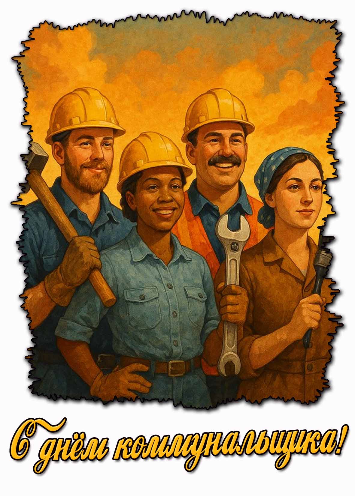 С днём коммунальщика! - стильная картинка