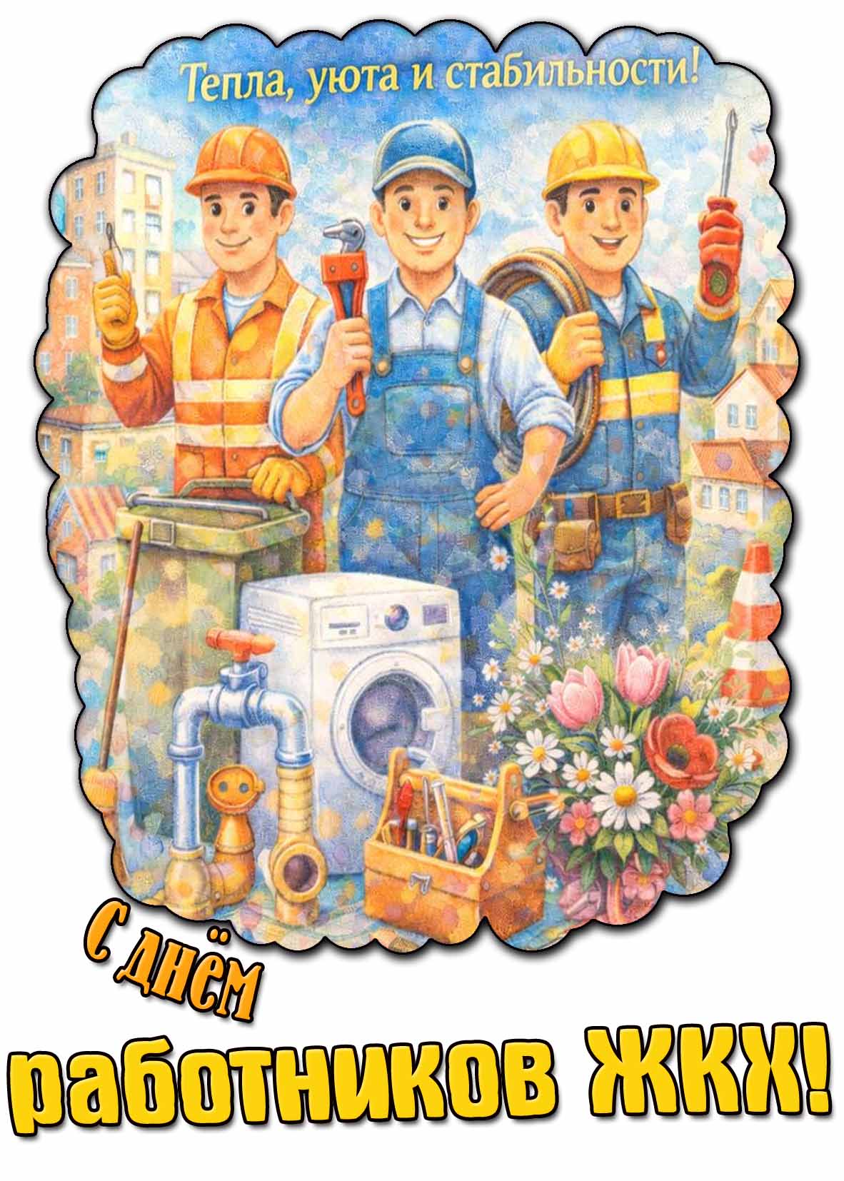 Картинка "С днём работников ЖКХ! Тепла, уюта и стабильности!"
