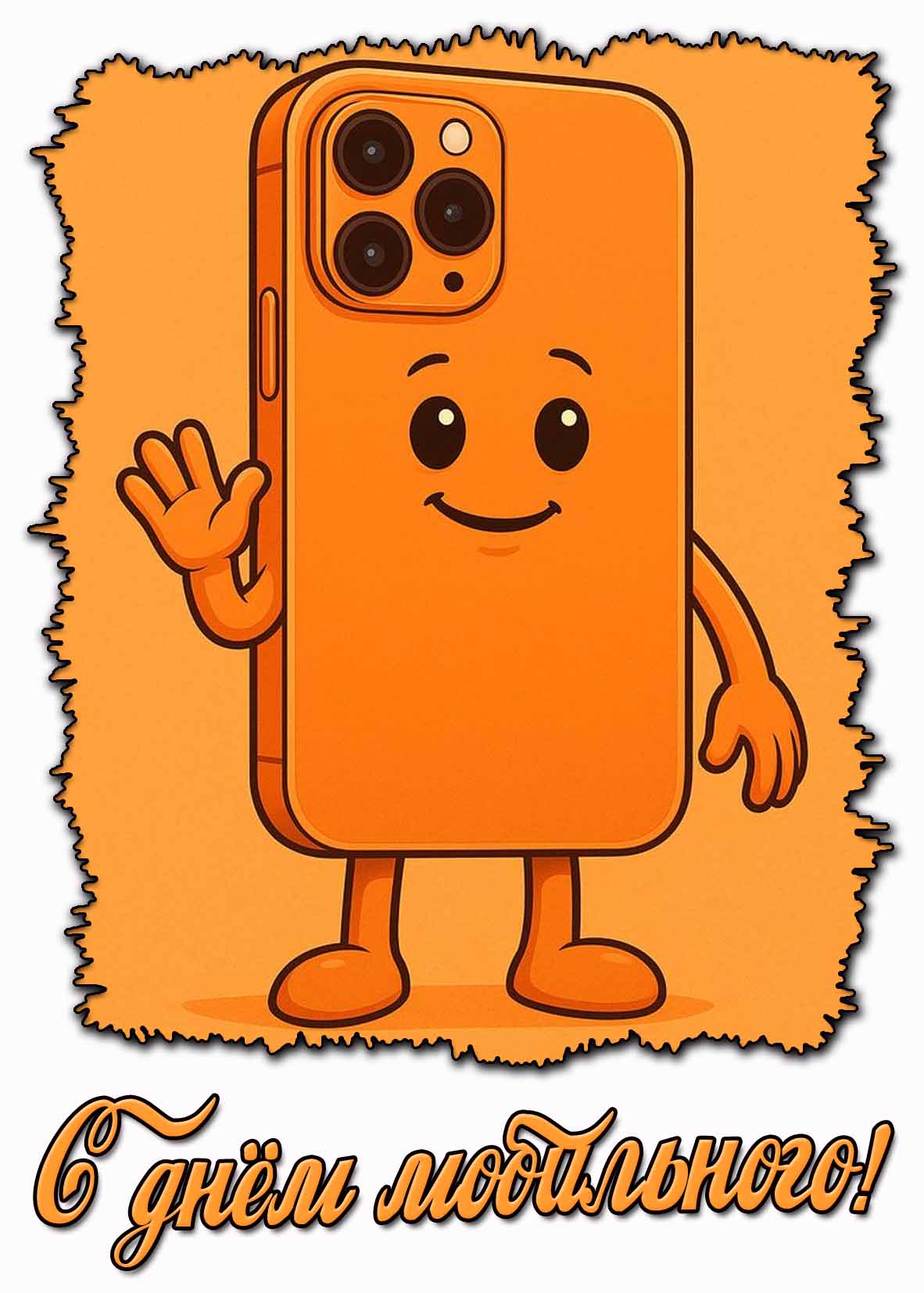 С днём мобильного! - прикольная открытка