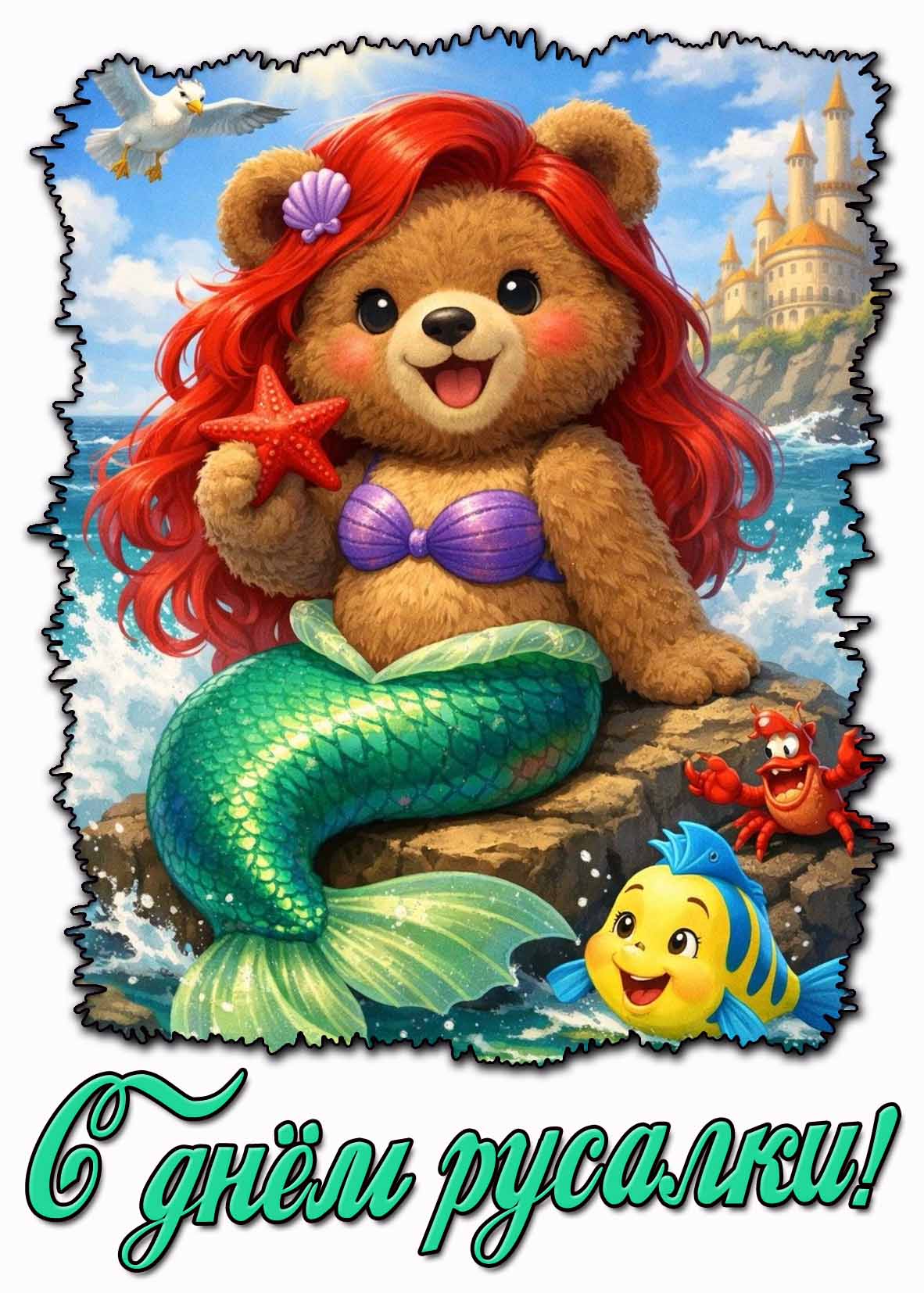 С днём русалки! - смешная открытка
