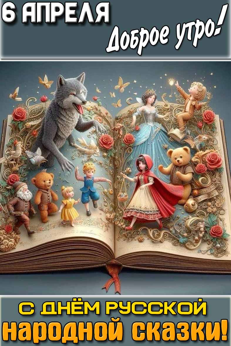 Картинка "6 апреля доброе утро! С днём русской народной сказки!"