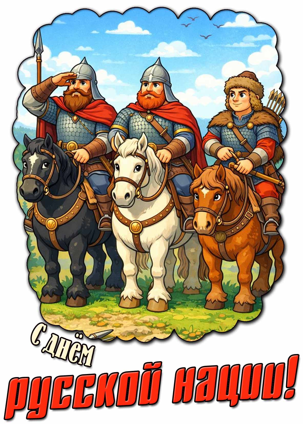 С днём русской нации! - прикольная мультяшная открытка