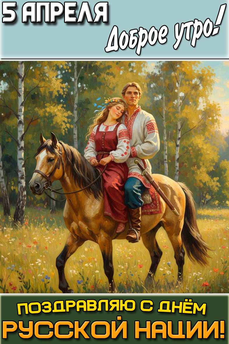 Картинка "5 апреля доброе утро! Поздравляю с днём русской нации!"