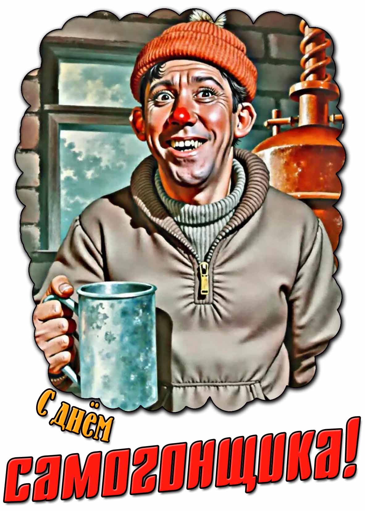 С днём самогонщика! - смешная картинка с Никулиным