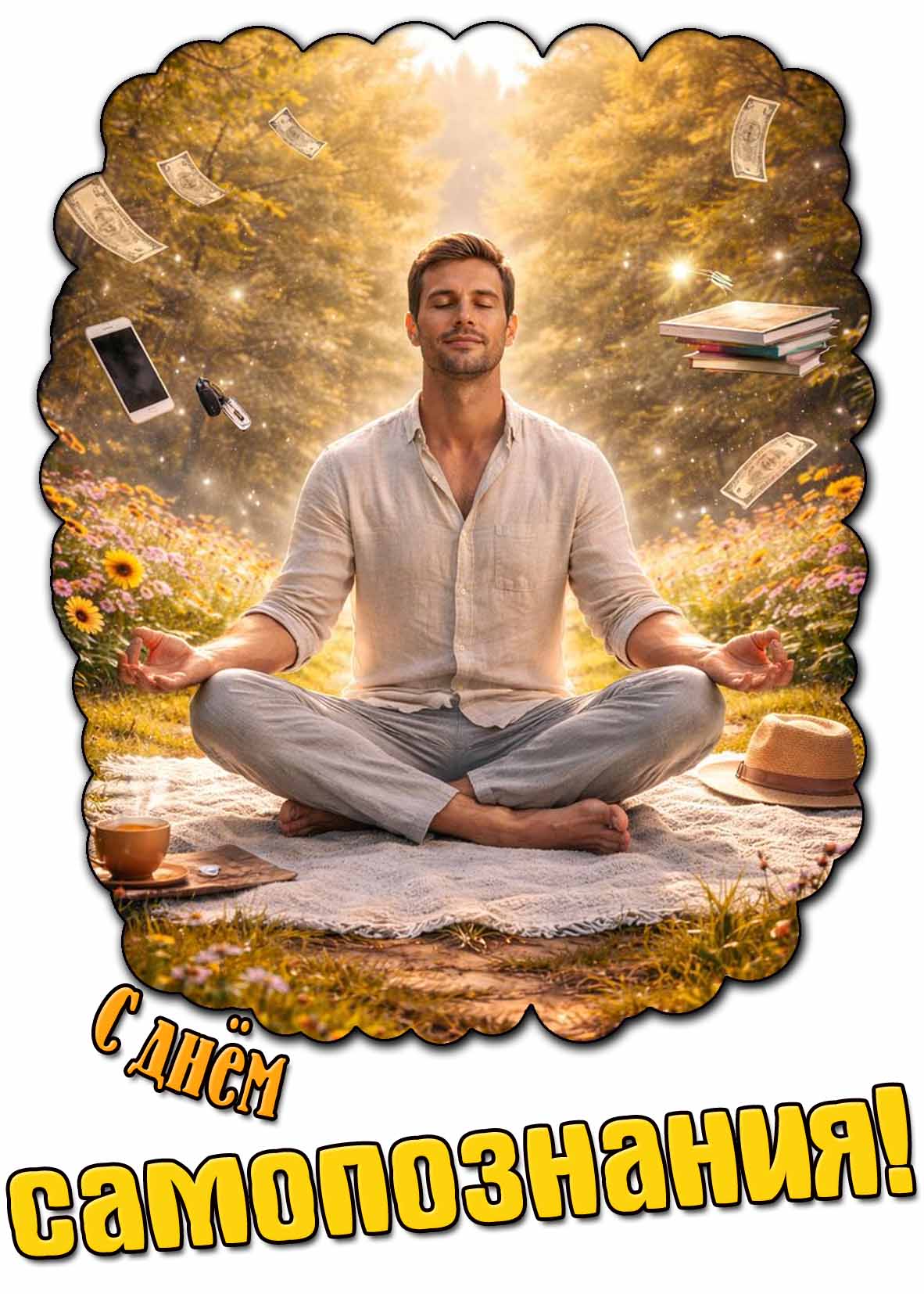 С днём самопознания! - открытка для мужчины