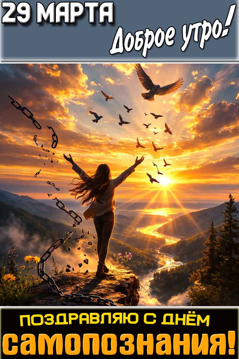 Картинка "29 марта доброе утро! Поздравляю с днём самопознания!"