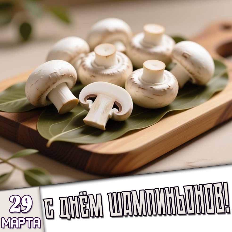 Картинка 29 марта - с днём шампиньонов!