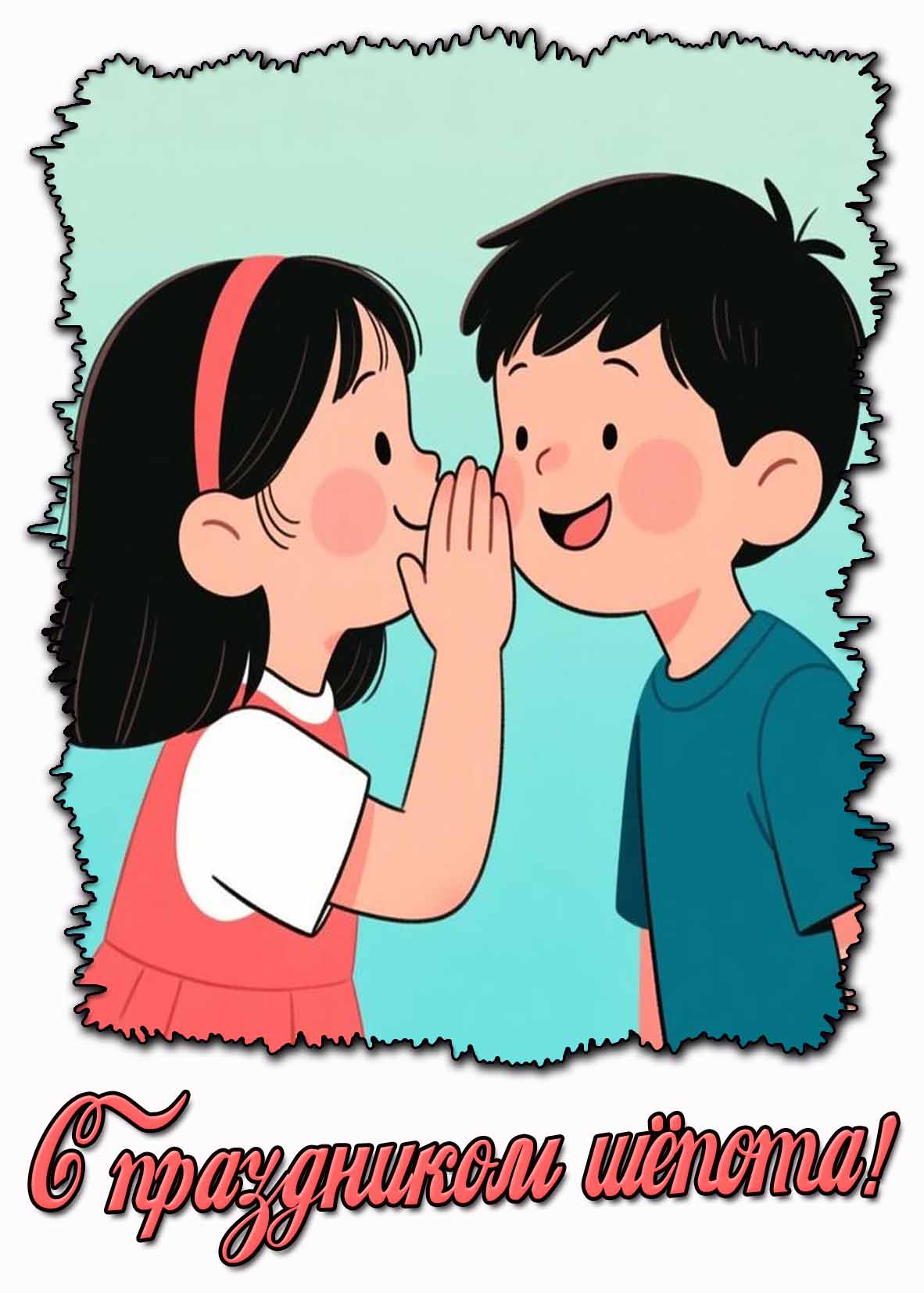 С праздником шёпота! - детская открытка