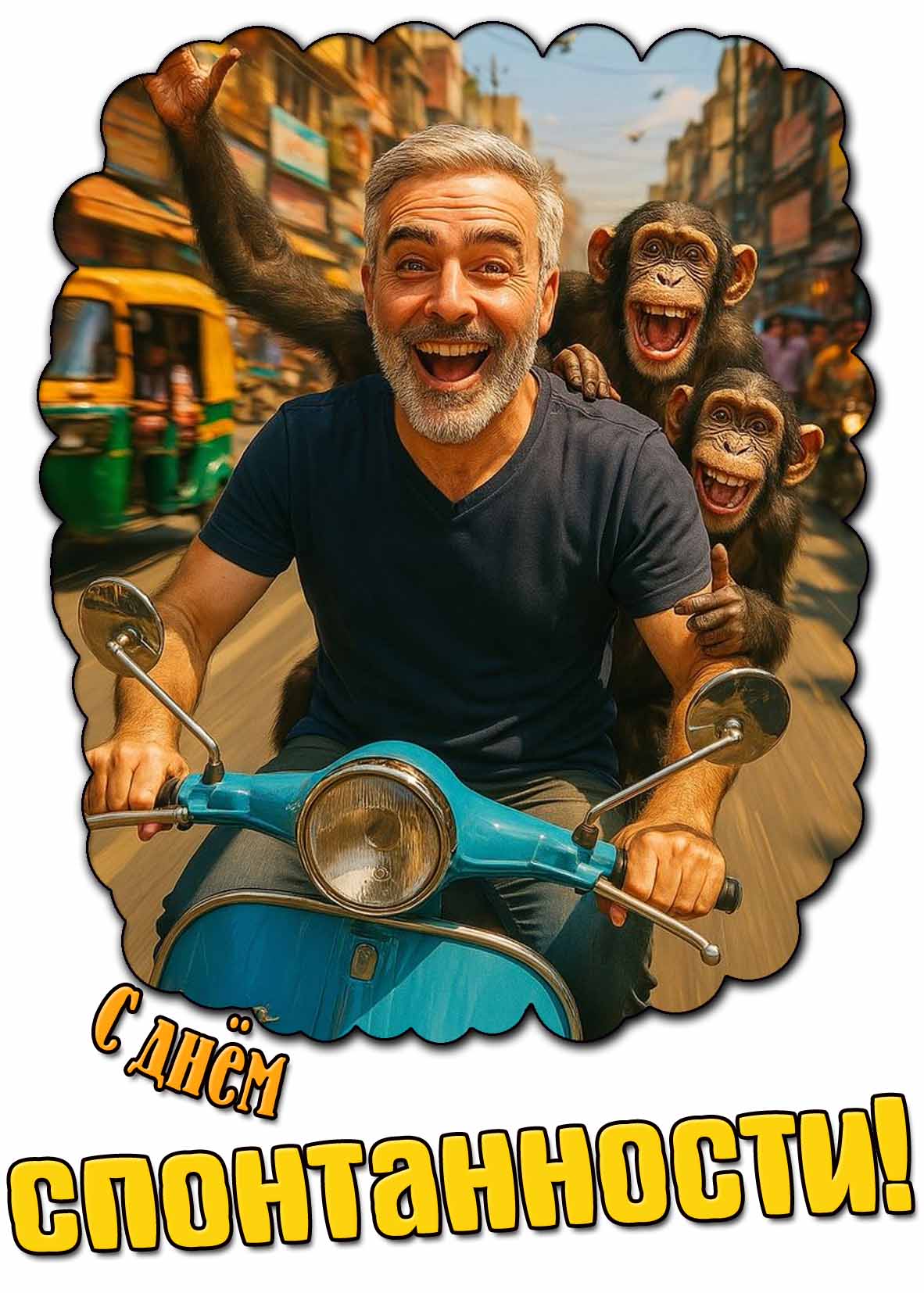 С днём спонтанности! - прикольная открытка