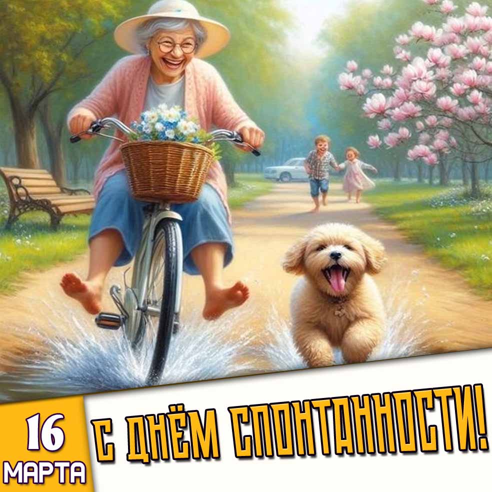 Открытка 16 марта - с днём спонтанности!