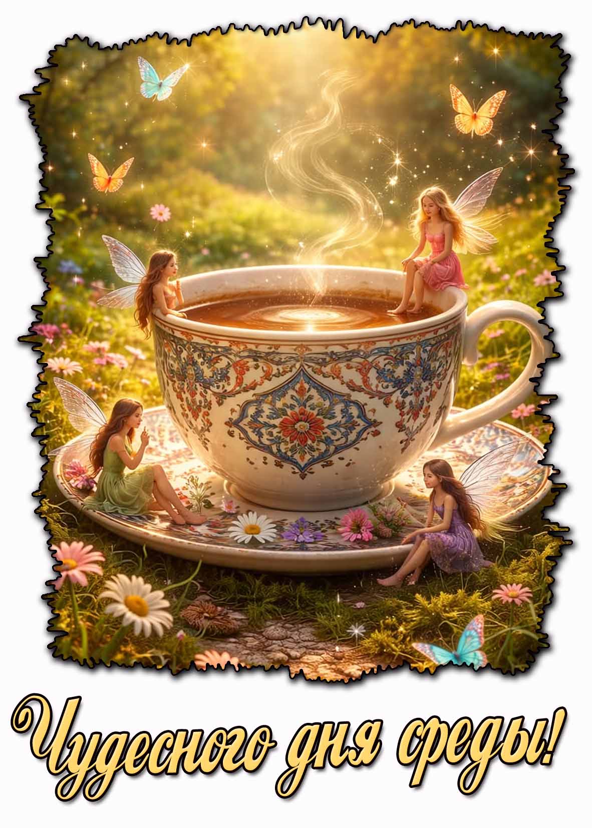 Чудесного дня среды! - картинка с чаем