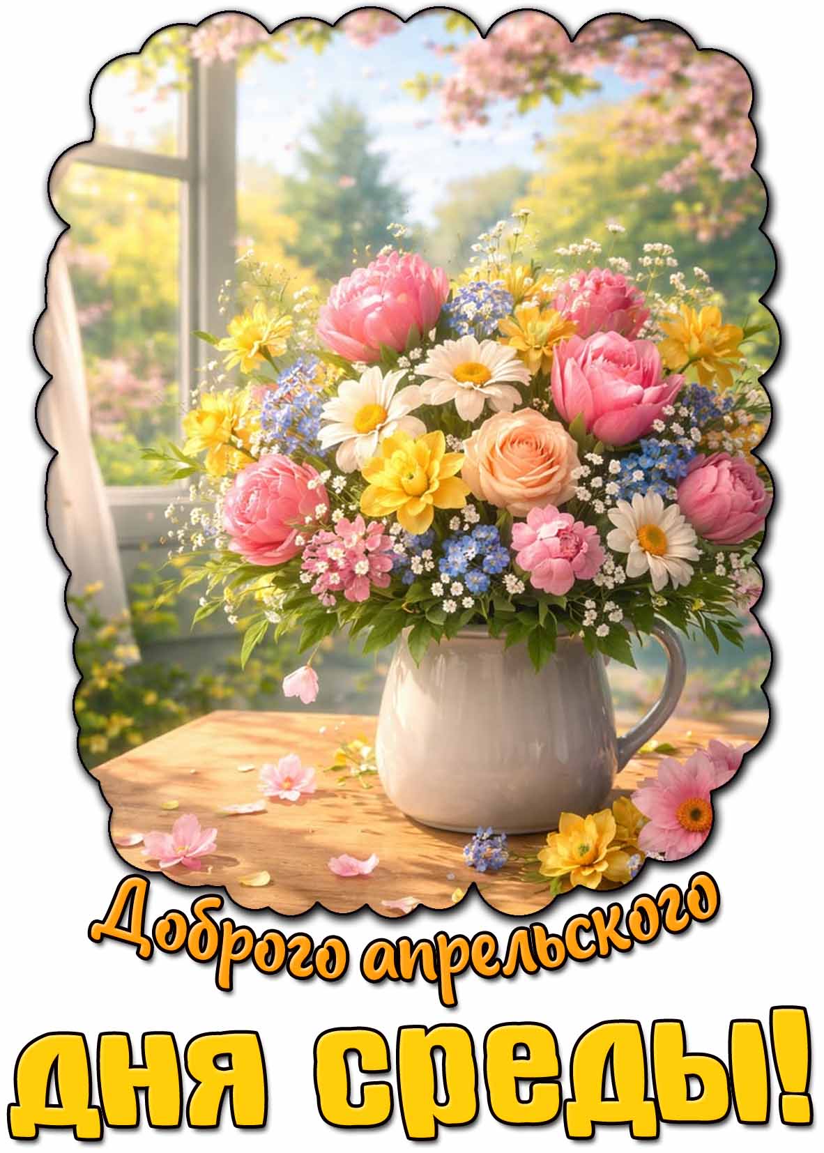 Открытка доброго апрельского дня среды