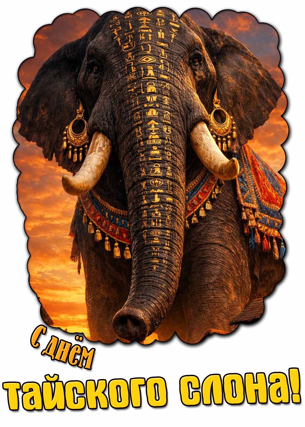 С днём тайского слона! - красивая открытка