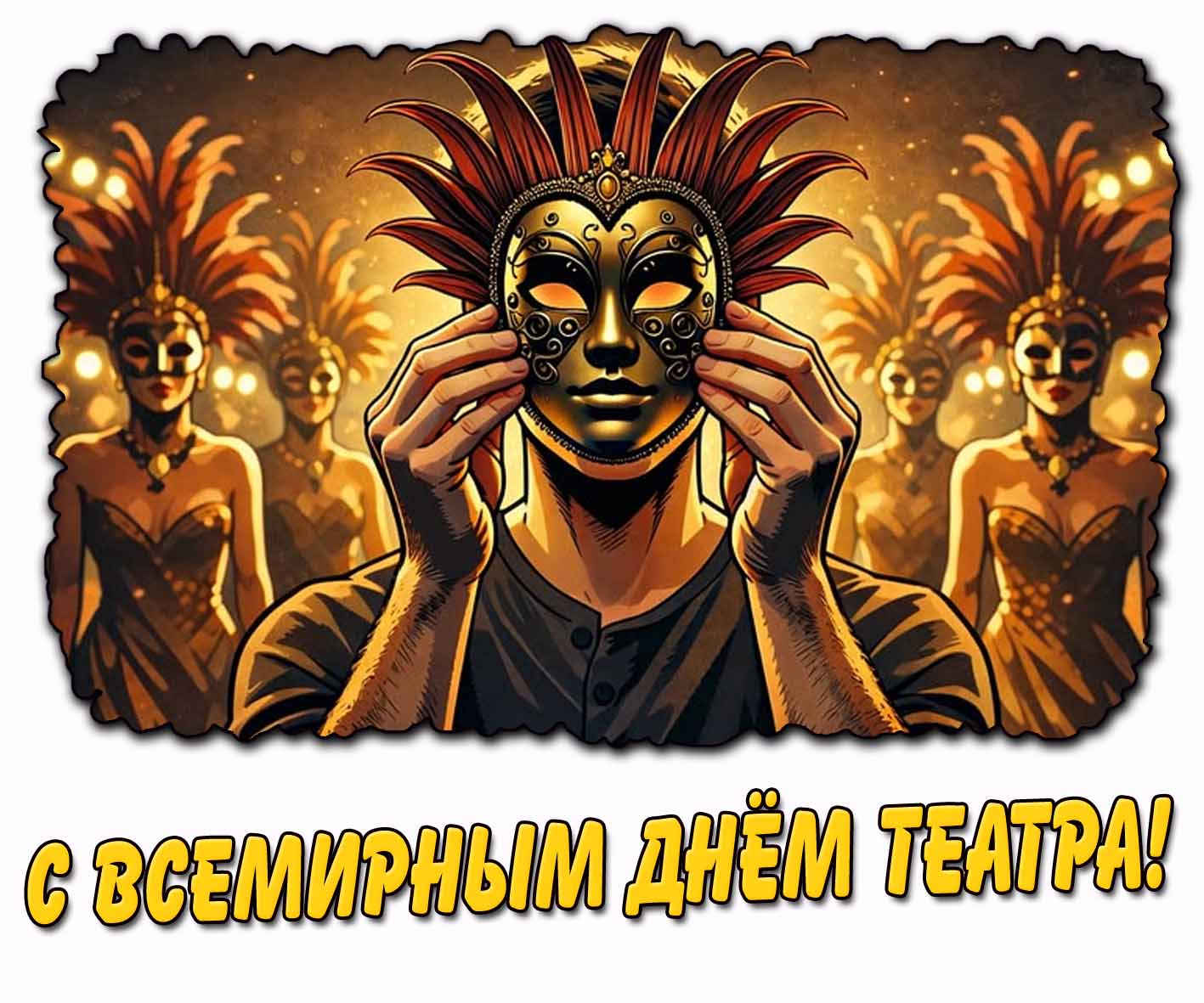 Необычная картинка с Всемирным днём театра