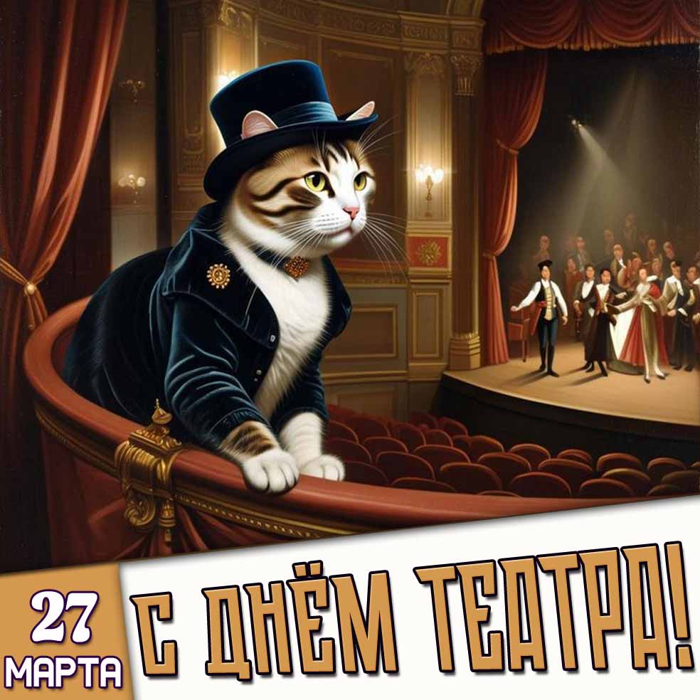 Прикольная открытка 27 марта - с днём театра!