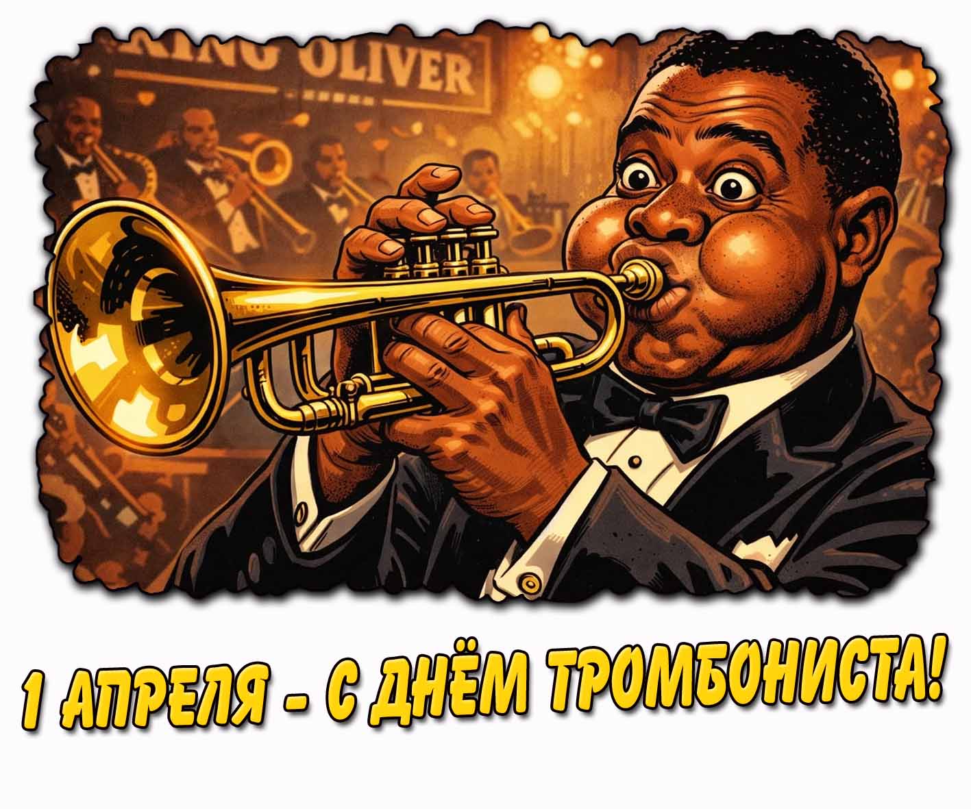 Прикольная открытка с днём тромбониста