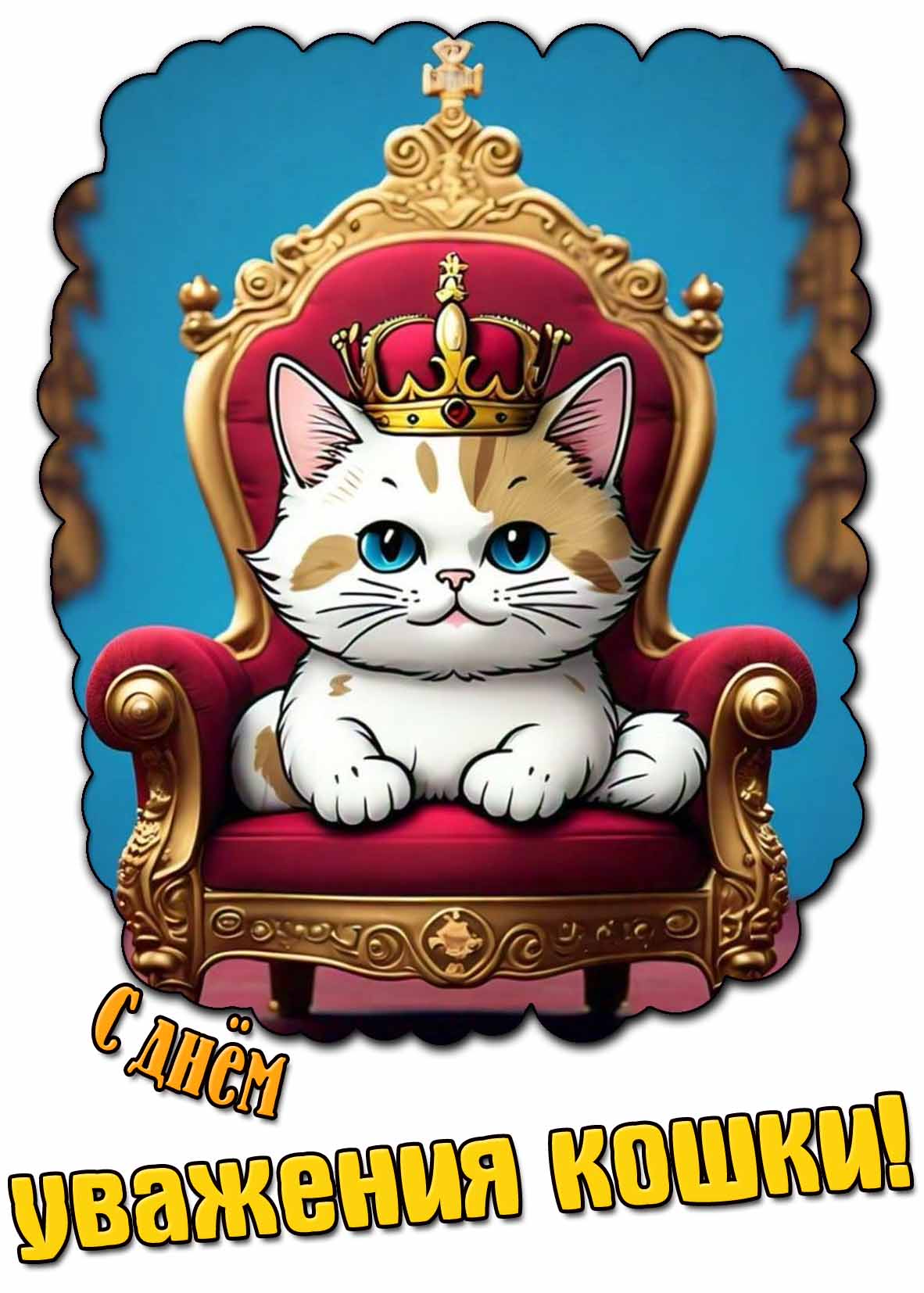 Открытка с днём уважения кошки