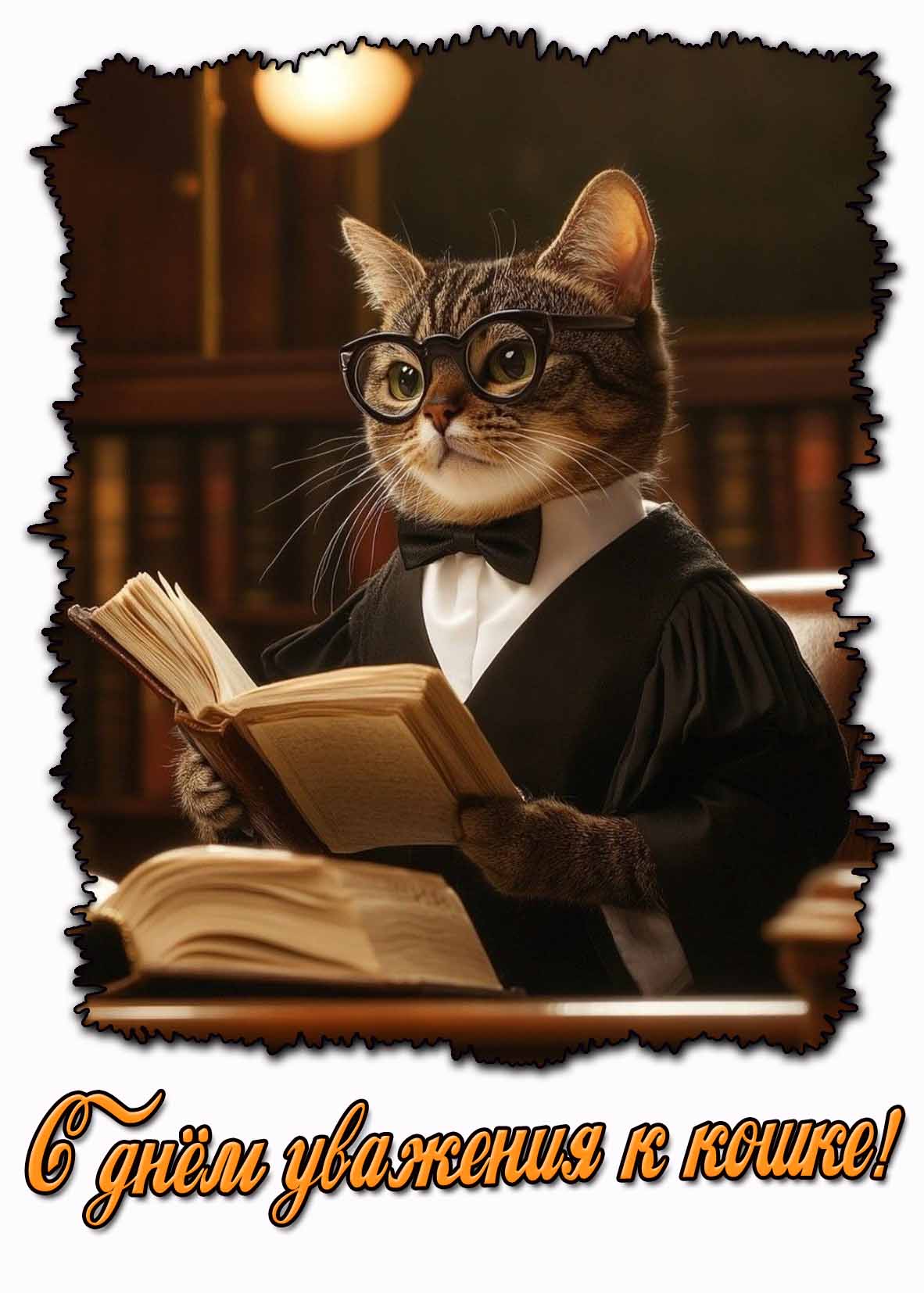 Необычная картинка с днём уважения к кошке