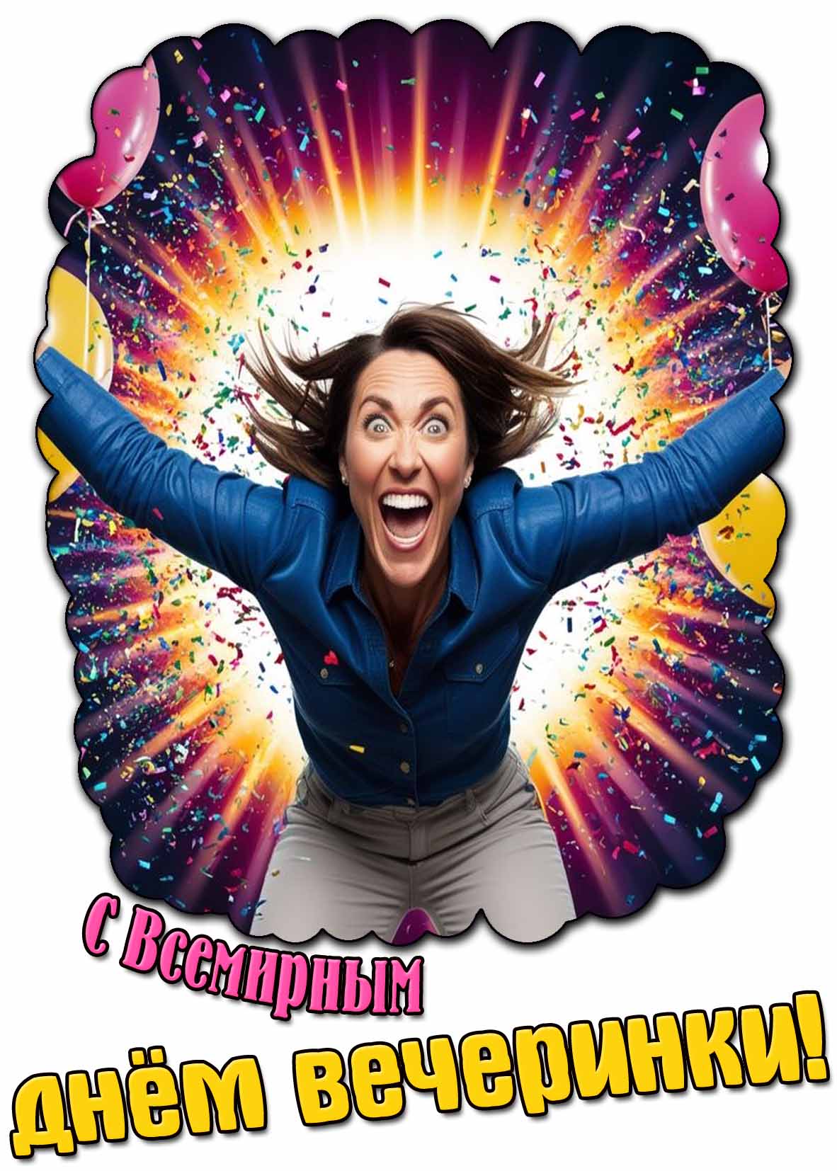 Смешная открытка с Всемирным днём вечеринки