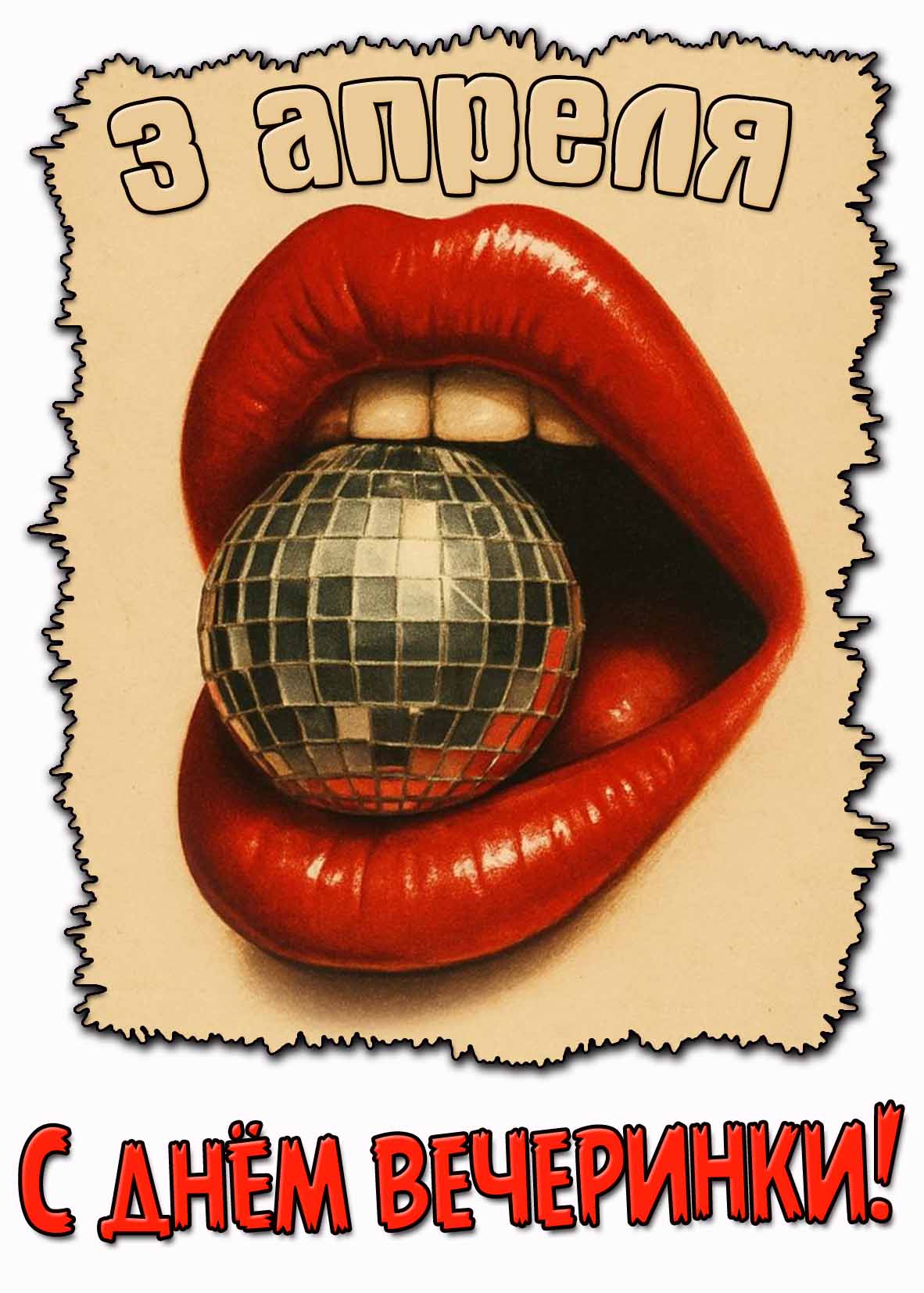 Креативная картинка ко дню вечеринки - 3 апреля