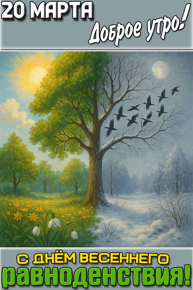 Картинка "20 марта доброе утро! С днём весеннего равноденствия!"