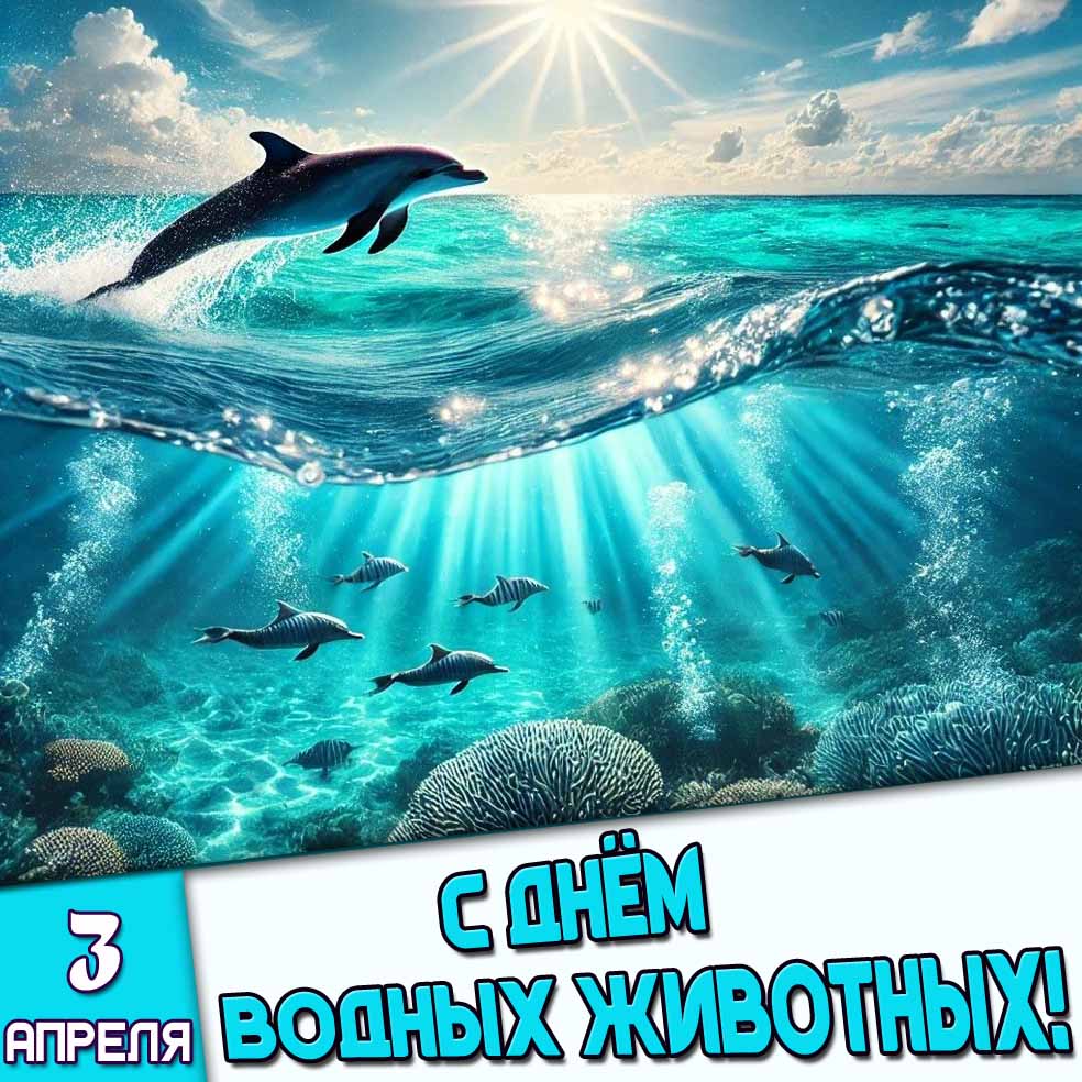 Картинка 3 апреля - с днём водных животных!